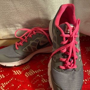Pink and Grey Nike Kids Shoes